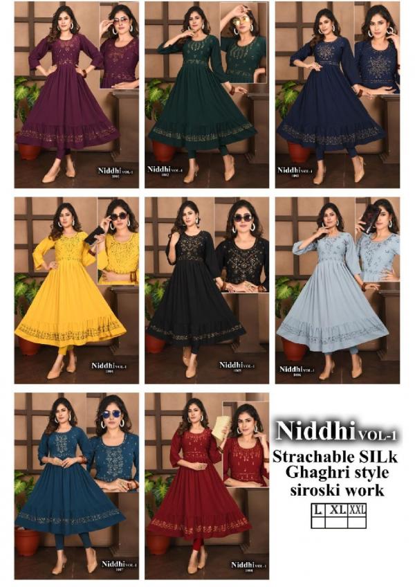 Beauty Queen Niddhi vol 1 Silk Designer Exclusive Kurti Collection
